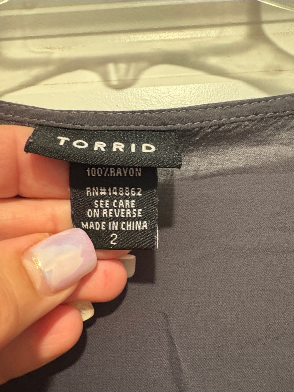 torrid Slate Gray Tie-Front Peasant Tunic - Picture 2 of 2